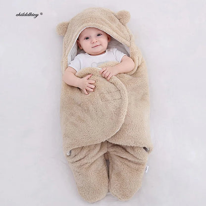 Couverture cocon bébé sac de couchage flanelle 0 à 9 mois