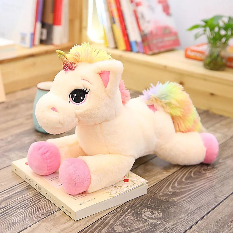 Peluche licorne colorée doudou kawaii 40 60 80cm