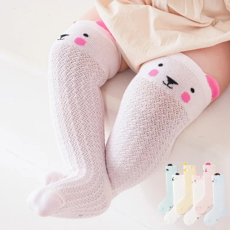 Chaussettes longues genou bébé coton motif dessin animé