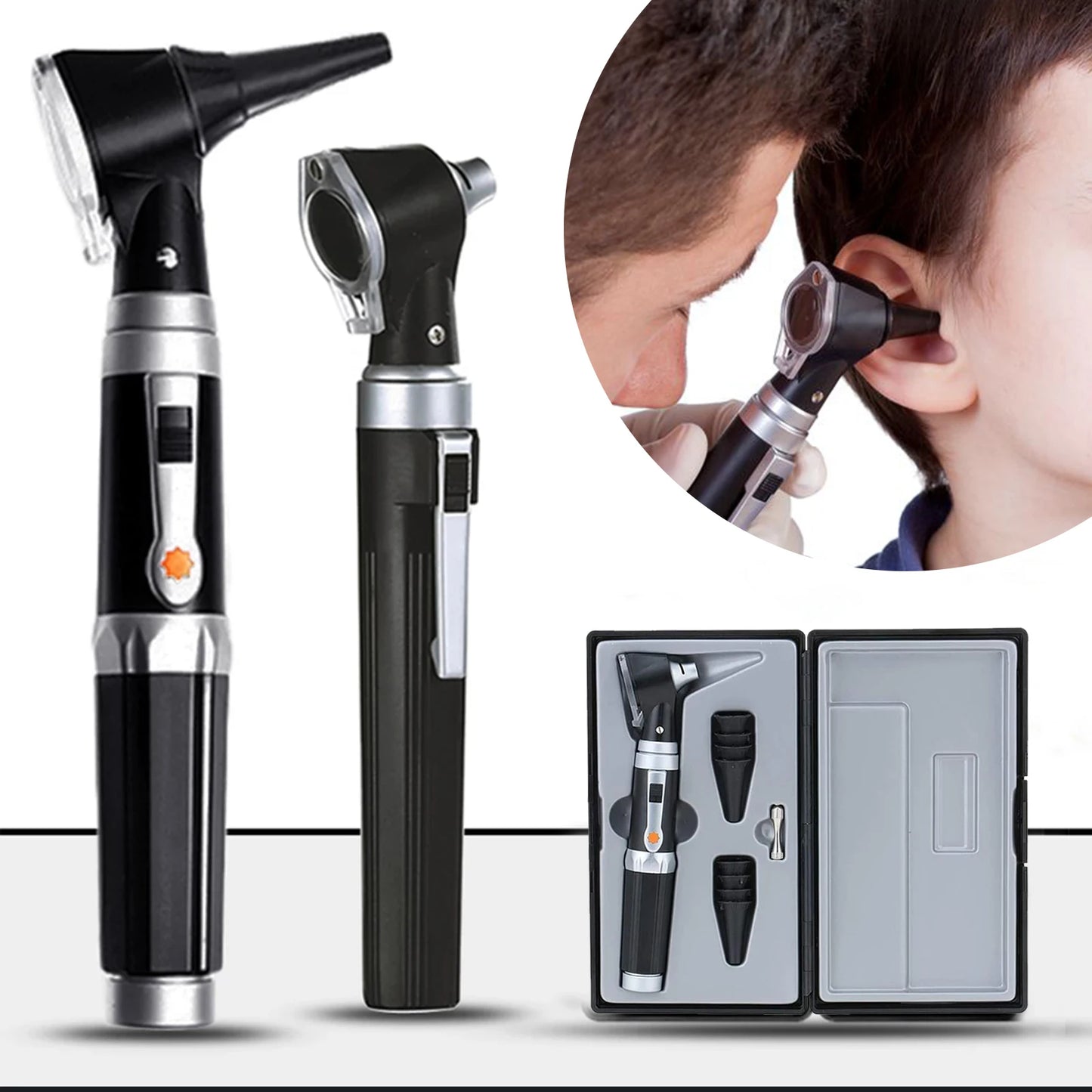 Otoscope avec lumière pour examen auriculaire enfants adultes