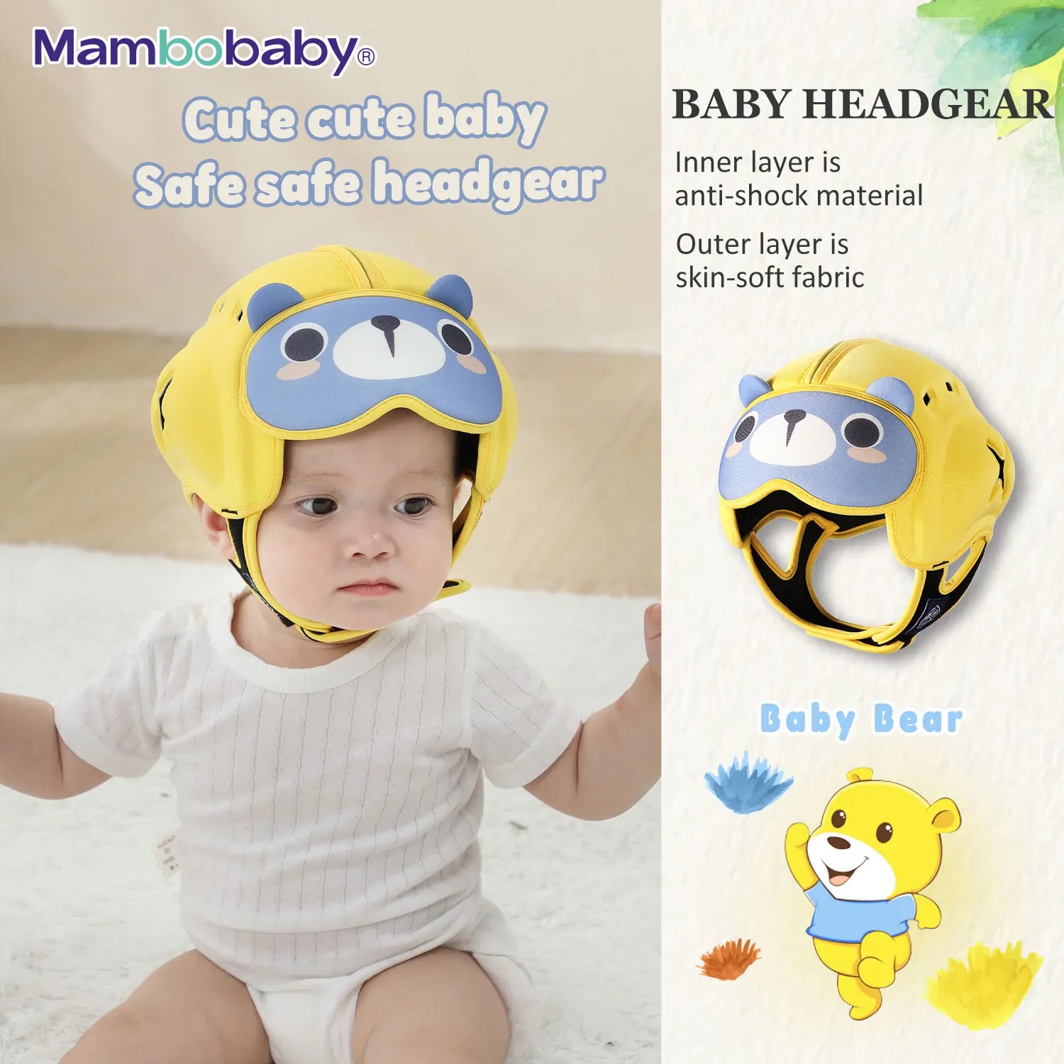 Casque sécurité bébé Mambobaby design ergonomique